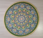 Декоративная гобеленовая салфетка Синие узоры D 54 см