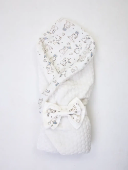 Летний конверт плюшевый на выписку для новорожденного