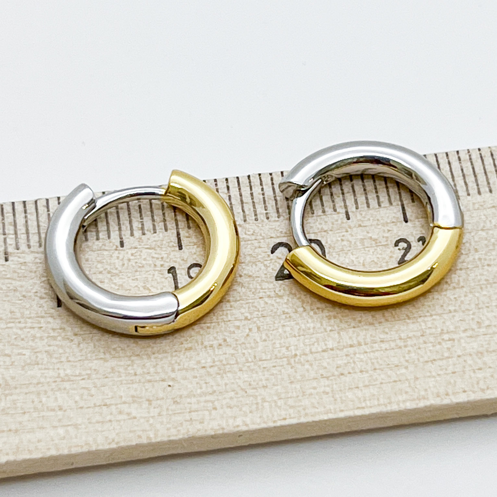 Ювелирные швензы Конго с родиевым покрытием и позолотой, размер 17*3 мм, цена за пару