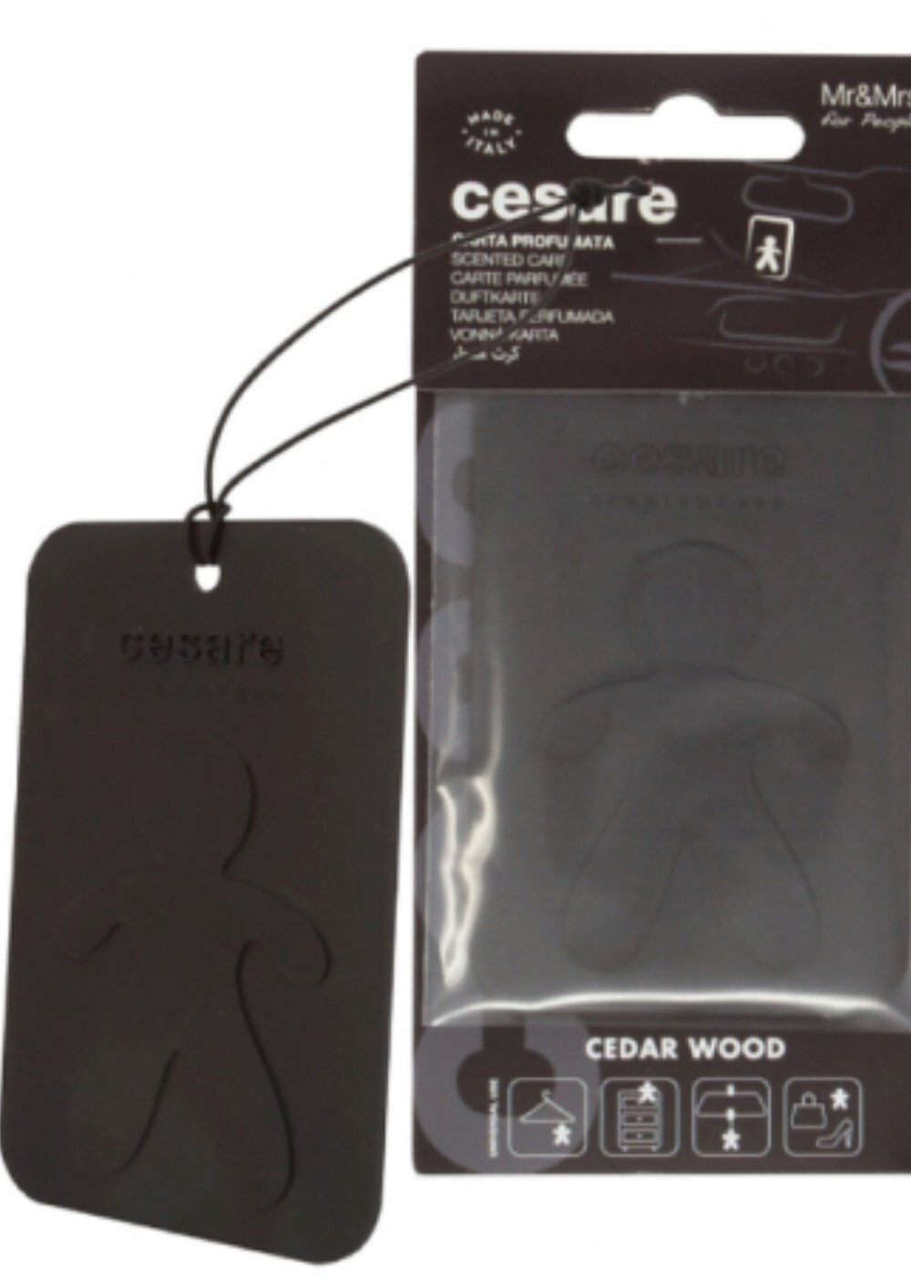 Mr&Mrs Fragrance Аромакарточка для автомобиля CESARE CARD черный CEDAR WOOD Кедр