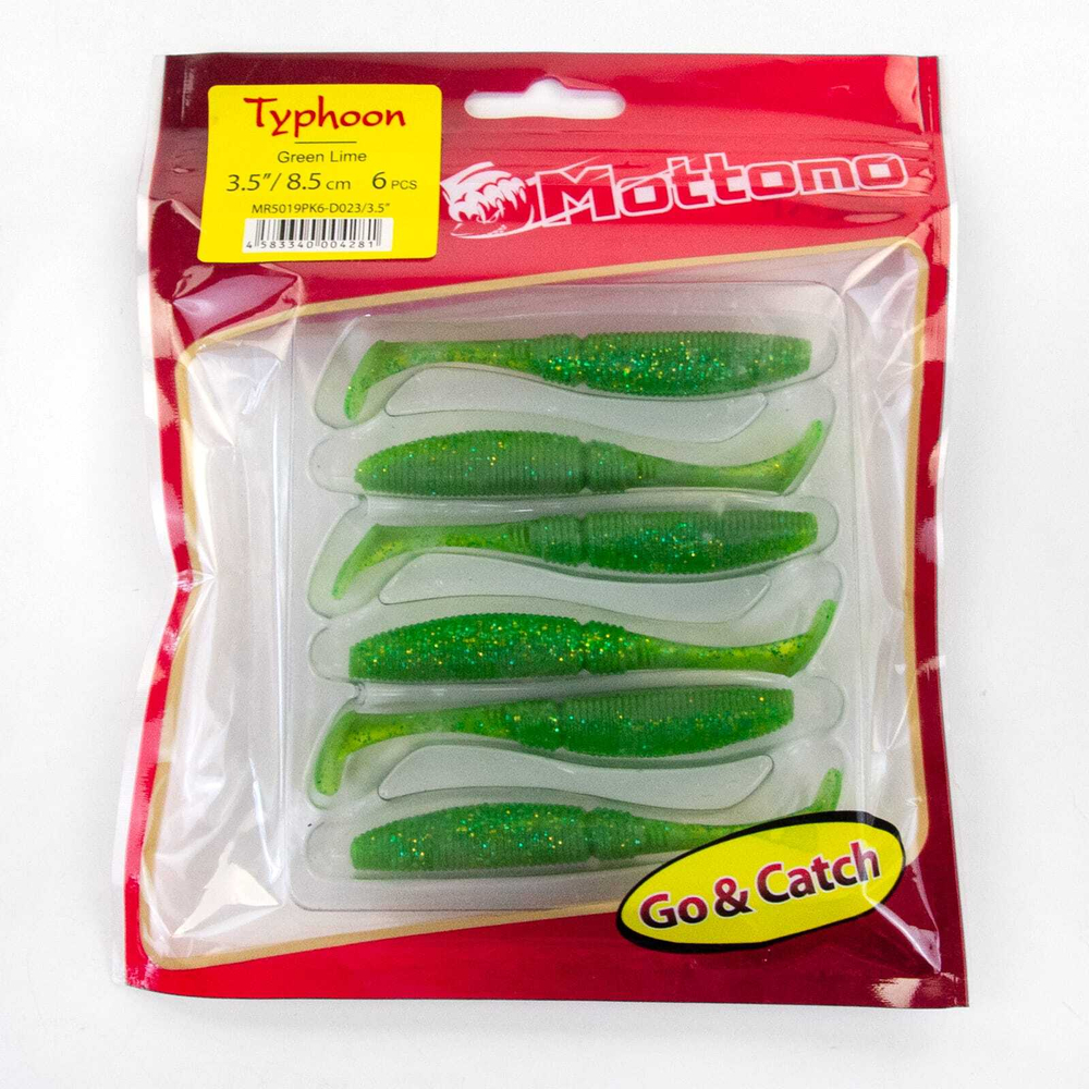 Виброхвост Mottomo Typhoon (85мм, 4гр), 6шт/уп