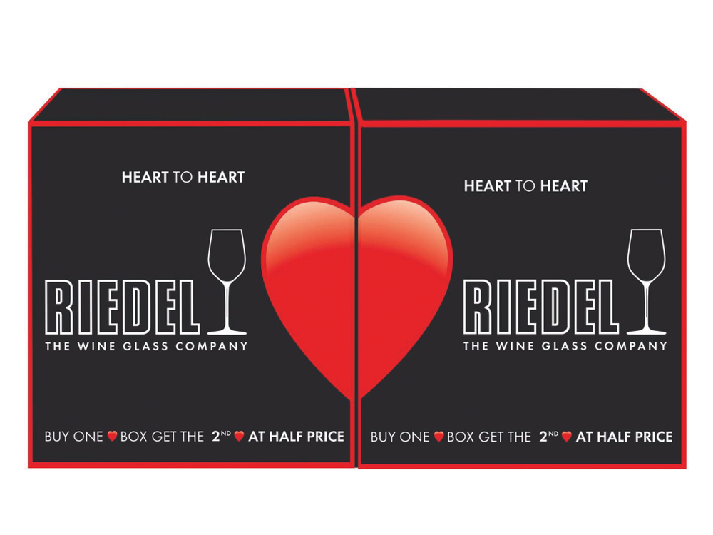 Набор бокалов для белого вина 2 шт 670 мл Riedel Heart to Heart Oaked Chardonnay Австрия упаковка