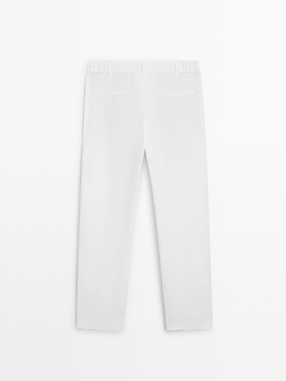 Massimo Dutti Зауженные льняные брюки, белый