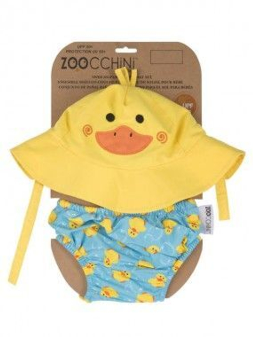 Подгузник для плавания и солнцезащитная панамка в наборе Zoocchini Уточка