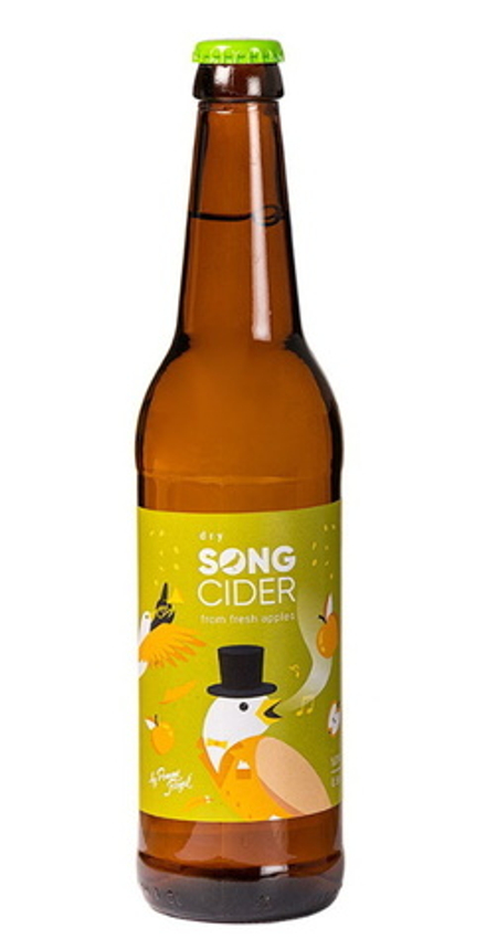 Сидр "SONG CIDER" Яблочный сухой 0,5л. Вежа