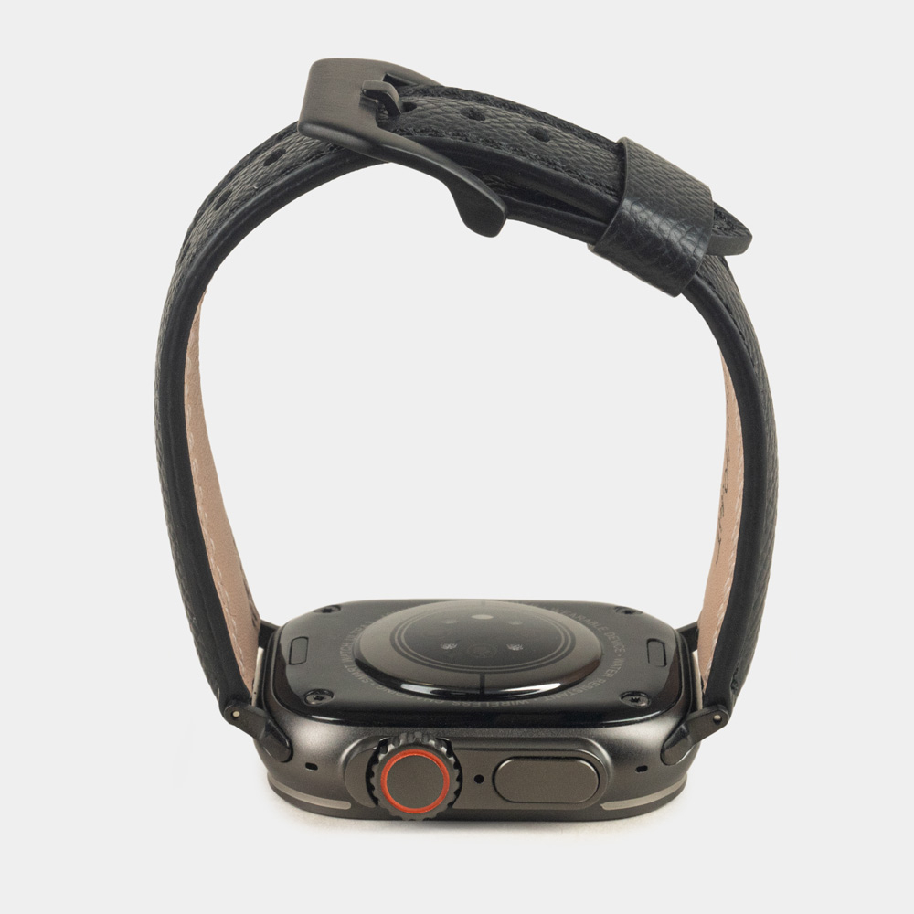 Ремешок для Apple Watch Ultra 49mm из кожи сафьяно,черного цвета