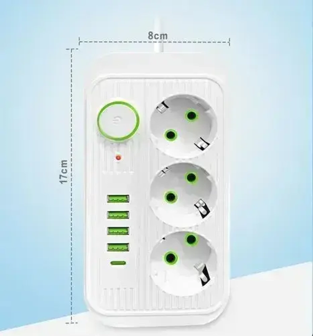 Сетевой фильтр/Удлинитель 3 метра/Белый