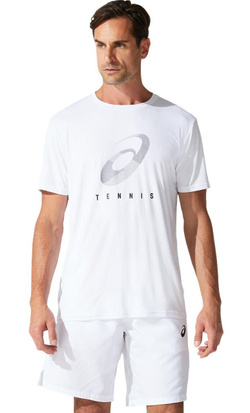 Футболка мужская теннисная Asics Court M Spiral Tee - brilliant white