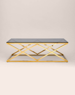 Журнальный стол 120*60 ИНСИГНИЯ золото стекло smoke