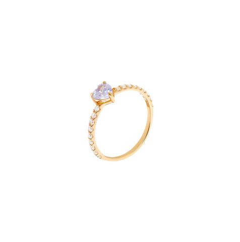 Tiny Heart Ring - Lavender