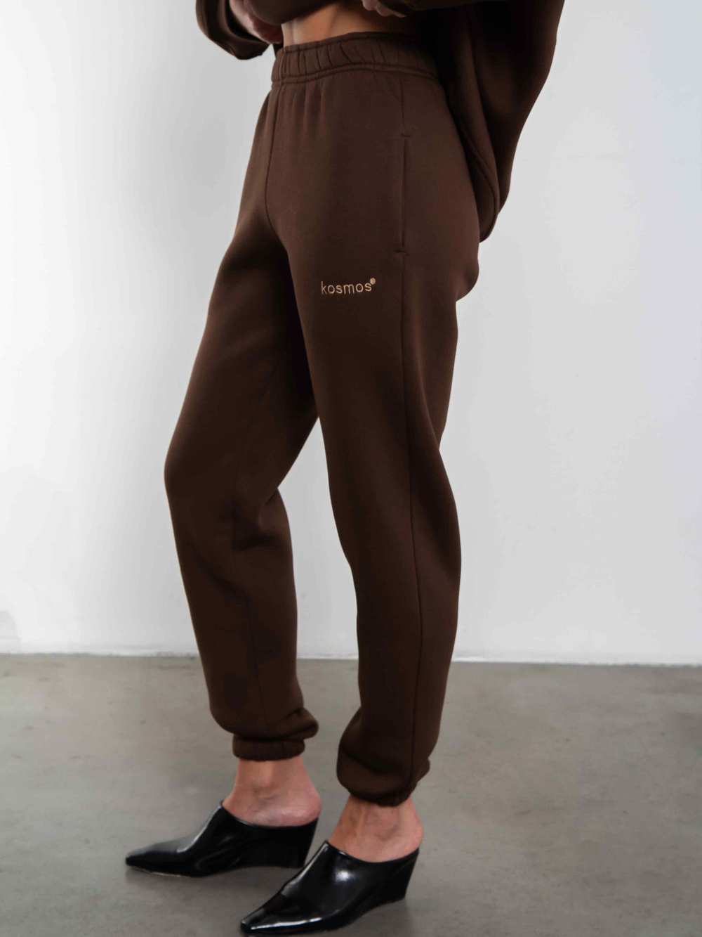 Брюки джоггеры женские коричневый с начесом