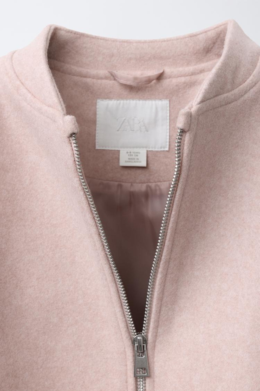 ZARA МЯГКАЯ КУРТКА-БОМБЕР, СВЕТЛО-РОЗОВЫЙ