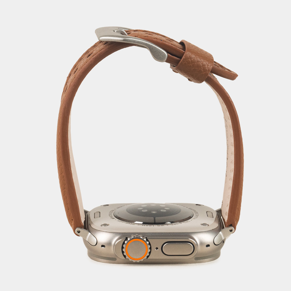 Ремешок для Apple Watch Ultra 49mm из кожи Saffiano, цвета карамель
