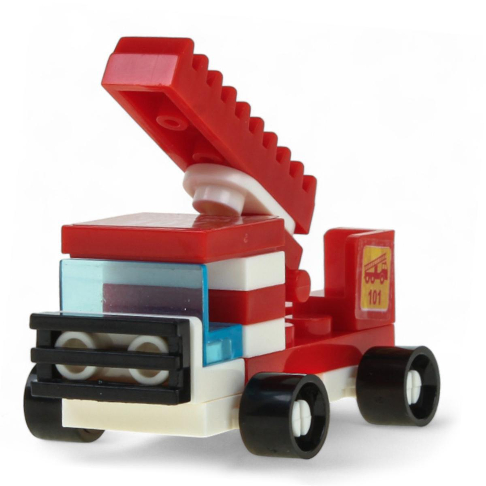 Конструктор пластмассовый 2в1 18эл. "Пожарная машина" 3619-KK (Город мастеров)