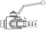 Кран 3-х ходовой шаровый M14x1.5 8L DN 06 P=500 L-обр.