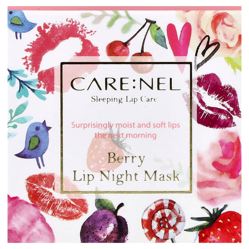 Care:Nel, ночная маска для губ, с ягодным вкусом, 23 г