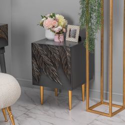 Тумба прикроватная Тропик Стайл Серый Голд левая