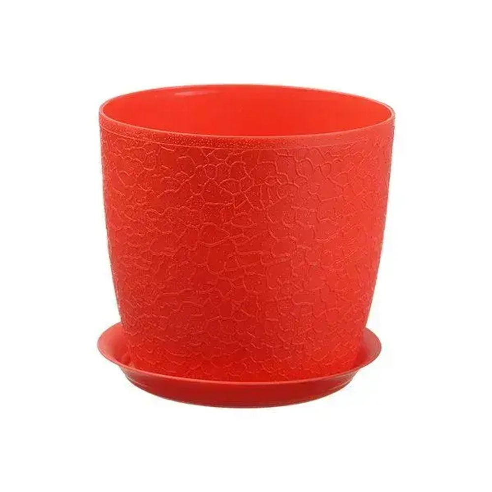 Кашпо ВЕРОНА D140мм 1,5л с подставкой Красный 0,126,14х0,14м (комплект 12 шт)