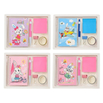 Канцелярский набор Basir с блокнотом, автоматической ручкой, скотчем, зажимом и блоком для записей, серия "Зайчики", ассорти