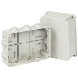 Распаячная коробка ЭРА KORv-190-140-120-10g-44 ОП серая 190х140х120мм на винтах 10 гермовводов IP44