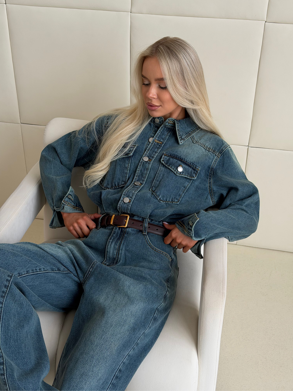 Комбинезон джинсовый