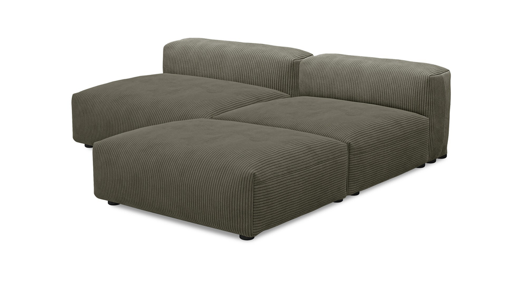 Угловой диван Фиджи большой и глубокий (Еврокнижка) Cilium Brown 210*242*62 см, Коричневый Вельвет Еврокнижка Фиеста
