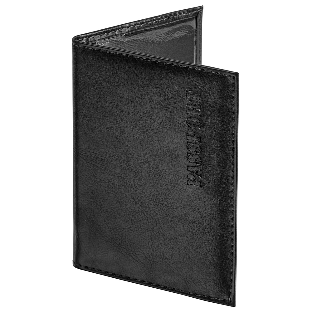 Обложка для паспорта экокожа мягкая вставка изолон "PASSPORT" черная STAFF Profit (5 штук в упаковке)