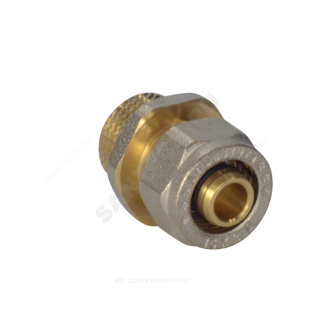 Муфта МП латунь никель обжим Дн 20х3/4" НР ГОСТ 32415-2013 7001 Aquasfera 7001-04