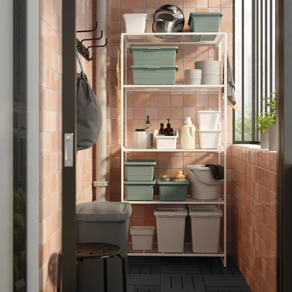 Стеллаж - IKEA JOSTEIN/ЙОСТЕЙН ИКЕА, 40х82х180 см, белый