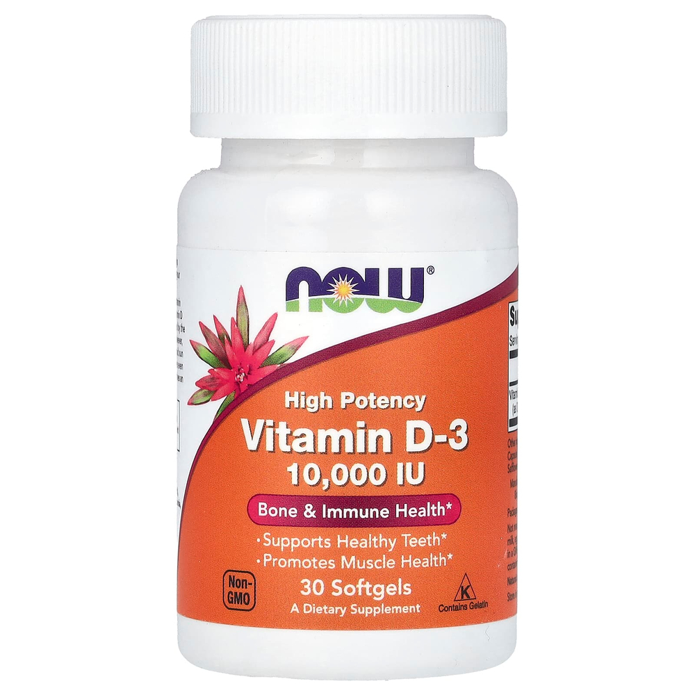 NOW Foods Vitamin D3 10000 IU 30 softgels , Витамин Д3