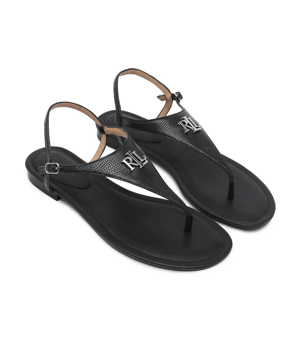 Кожаные босоножки LAUREN RALPH LAUREN - черный(802935549)