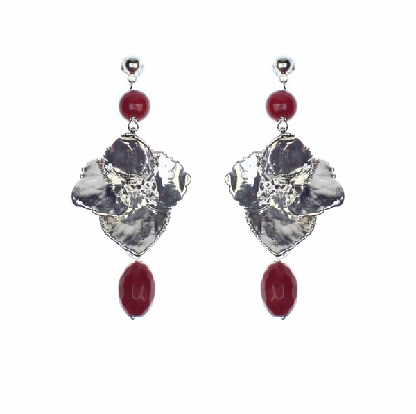 Серьги Ester Bijoux Гортензия F610C-S BW