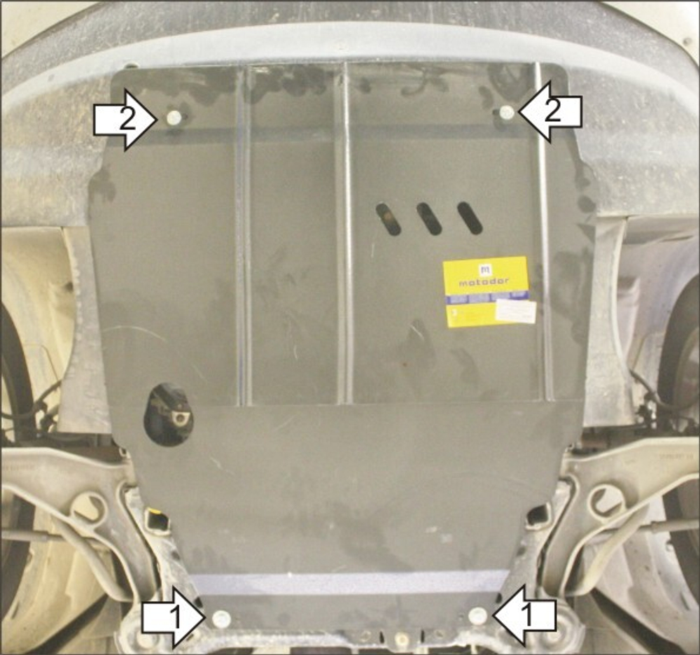 Защита картера Двигателя, КПП. 2 мм, Сталь. для Chrysler Sebring 2007-2010, Dodge Avenger 2007-2014 MOTODOR.00303