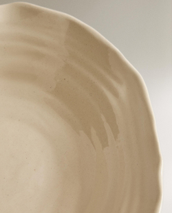 Zara Home Поднос из керамики, цвет кремовый, 31 см