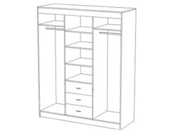 Шкаф-купе "Фортуна" (ясень шимо светлый), Интерьер Центр