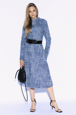 Платье с поясом "Амстердам" голубая полоска