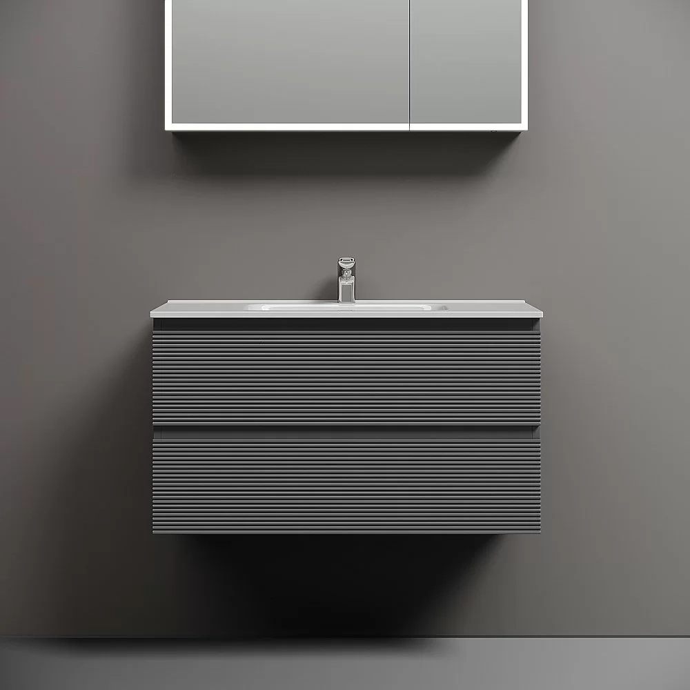 Тумба с раковиной Sancos Folk 90 FL90GS Grey soft