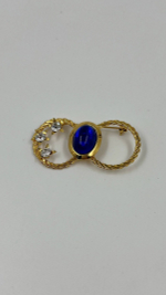 Брошь с синим кабошоном