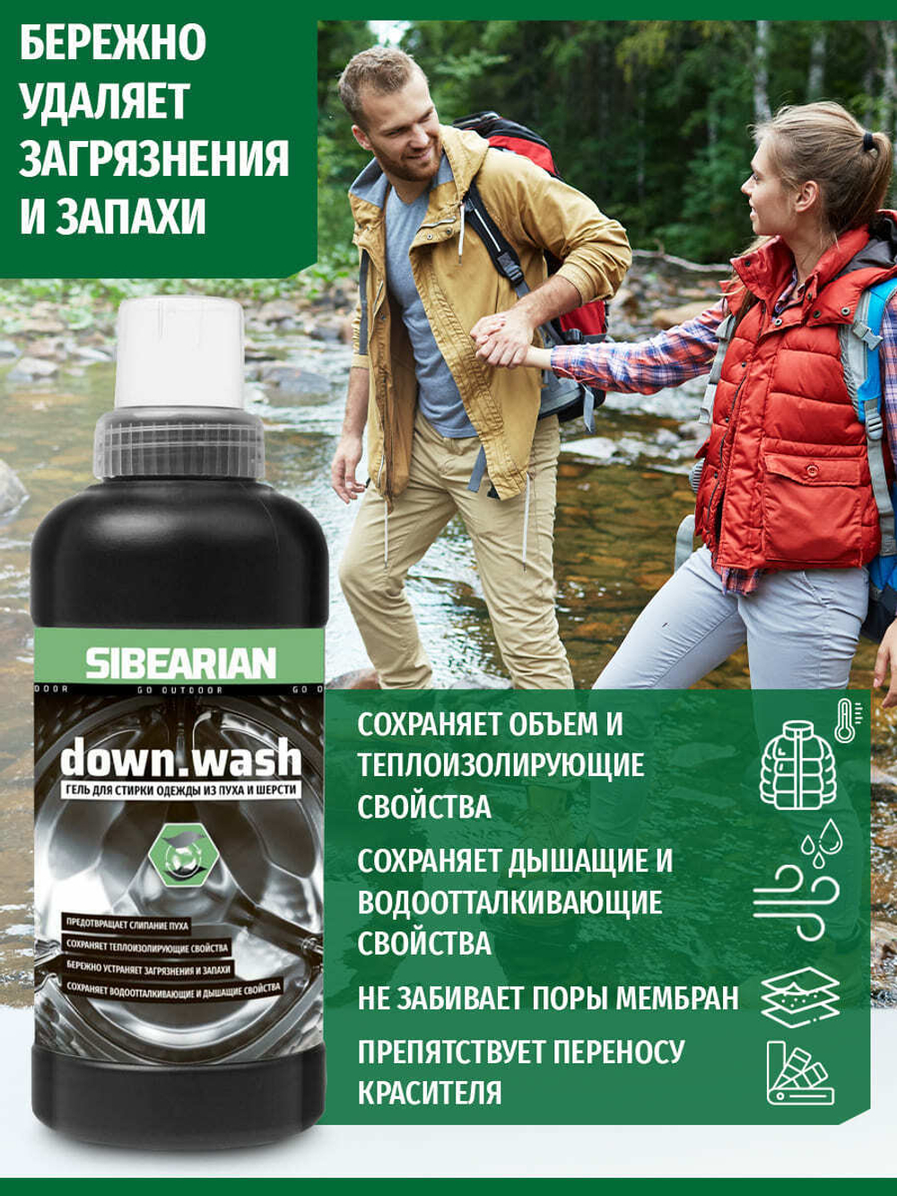 Моющее средство для пуховых изделий SIBEARIAN DOWN.WASH
