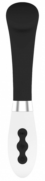 Черный вибратор Aceso с утолщенной головкой - 20,8 см. (Цвет: черный)