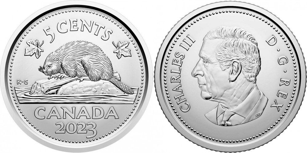 Канада 5 центов, 2023 - 2026 Король Карл III UNC