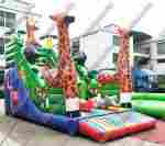 Надувной батут-горка "Веселые жирафы", 7*3,5*5 м