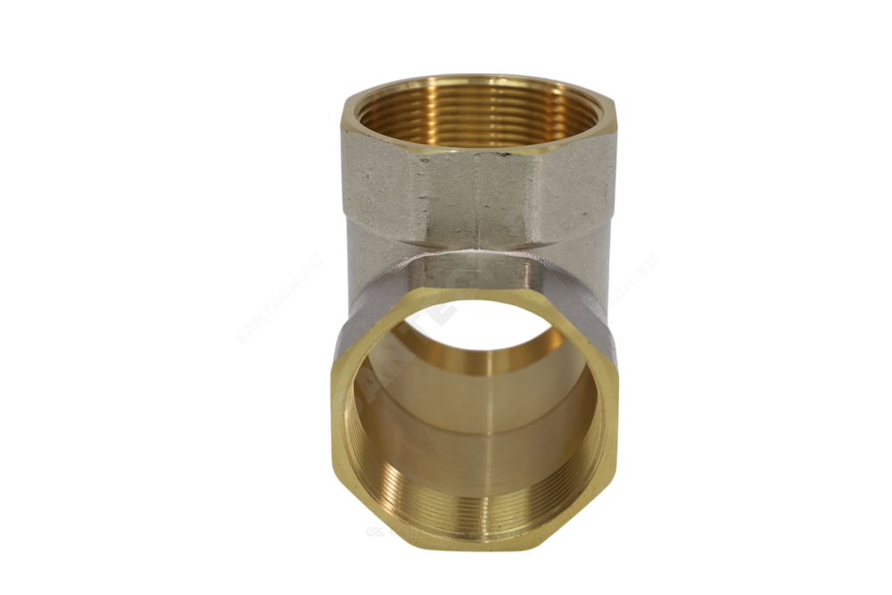 Тройник латунь никель Ду 50 (2") ВР/ВР 9007 ГОСТ 32585-2013 Aquasfera 9007-06