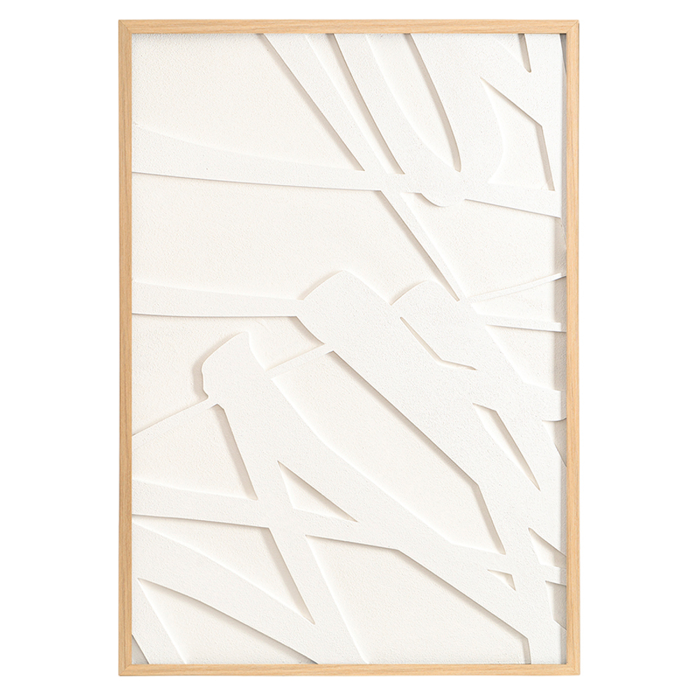 Панно декоративное с эффектом 3d minimalism, 70х100 см, с бежевой рамкой
