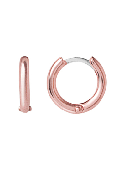 Серьги кольца 12 мм из серебра розовые