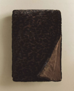 Zara Home - Плед из меха леопарда, коричневый, 140x190 см
