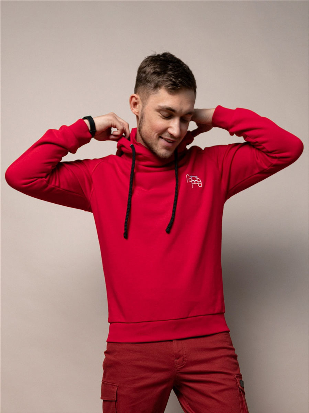 Худи мужское красное ниндзя Город Горький