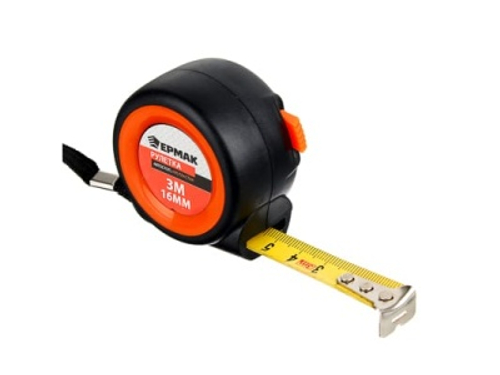Рулетка 3м*16мм ЕРМАК автостоп ABS пластик