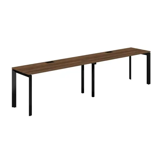 PR.227.DM.P59.BL / Рабочая станция s-b-s 3200х600х750 / профиль: 59х59 черный; столешница: дуб модена