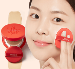 Тональный кушон с матовым финишем.  Missha Тон 23 Velvet Finish Cushion SPF50+ PA+++№23 15 гр.